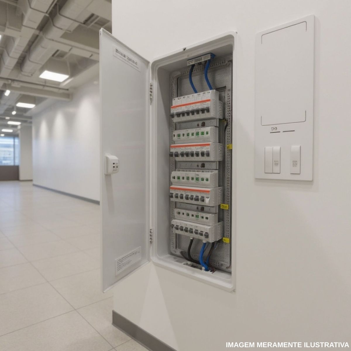 Quadro Distribuição Embutir Q25-24E 24 Disjuntores 150/250A Branco Vertical Brum