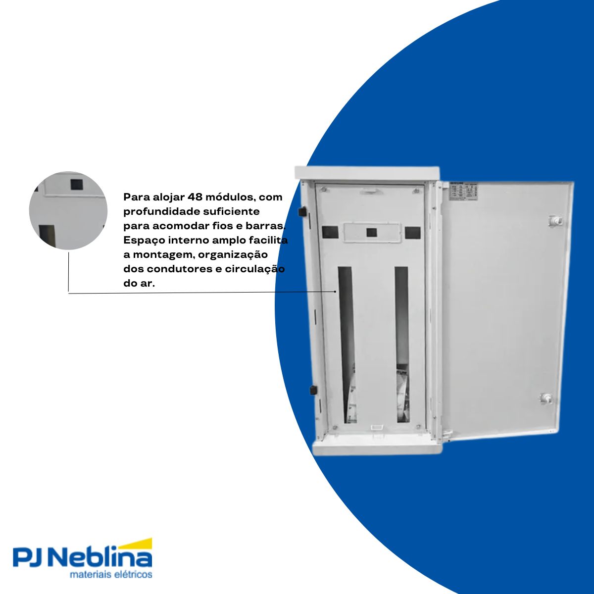 Quadro Distribuição Embutir Q25-48E 48 Disjuntores 150/250A Branco Vertical Brum