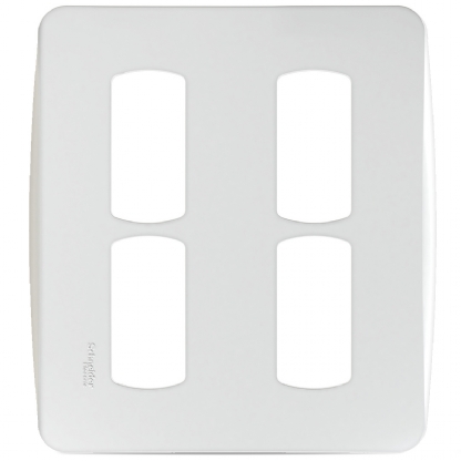 Placa Acabamento 4 Postos 4X4 Com Suporte Miluz Bossa Branco - Schneider Electric