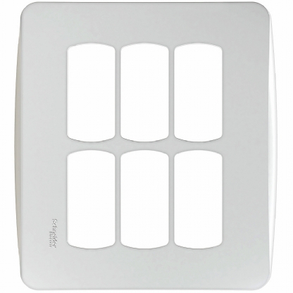 Placa Acabamento 6 Postos 4X4 Com Suporte Miluz Bossa Branco - Schneider Electric