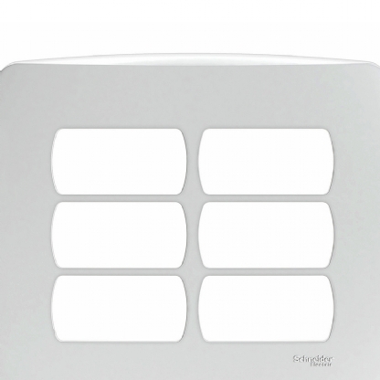Placa Acabamento 6 Postos 4X4 Com Suporte Miluz Bossa Branco - Schneider Electric