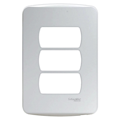 Placa Acabamento 3 Postos Horizontal 4X2 Com Suporte Miluz Bossa Branco - Schneider Electric