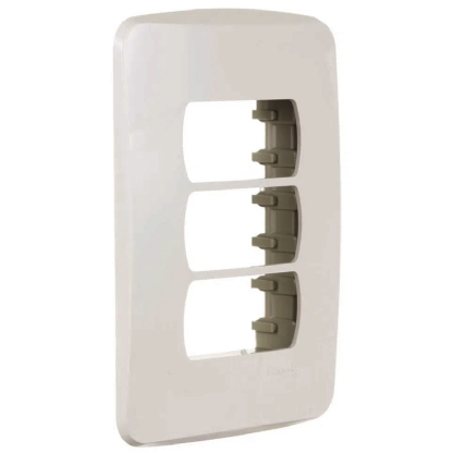 Placa Acabamento 3 Postos Horizontal 4X2 Com Suporte Miluz Bossa Branco - Schneider Electric
