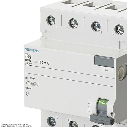 Dispositivo Dr 5SV 4 Polos 40A 30Ma 400V 5SV43440MB - Siemens