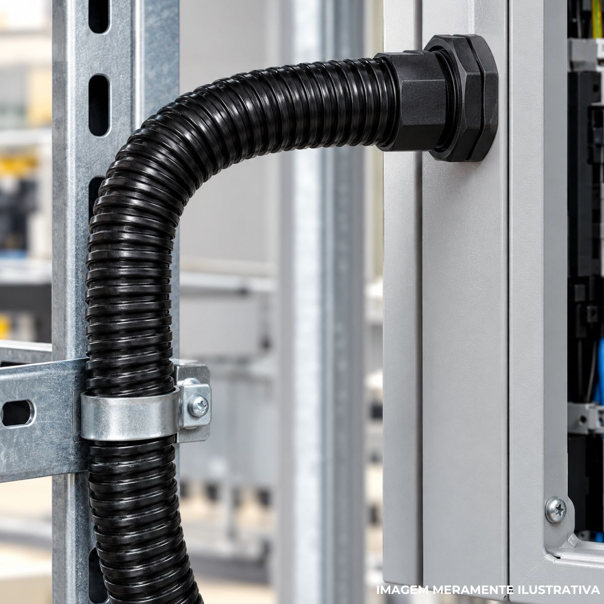 Eletroduto Flexível Fita Aço Espiral Zincado 1Pol Capa Pvc Preto 60G (Rl C/30M) - Ekoflex