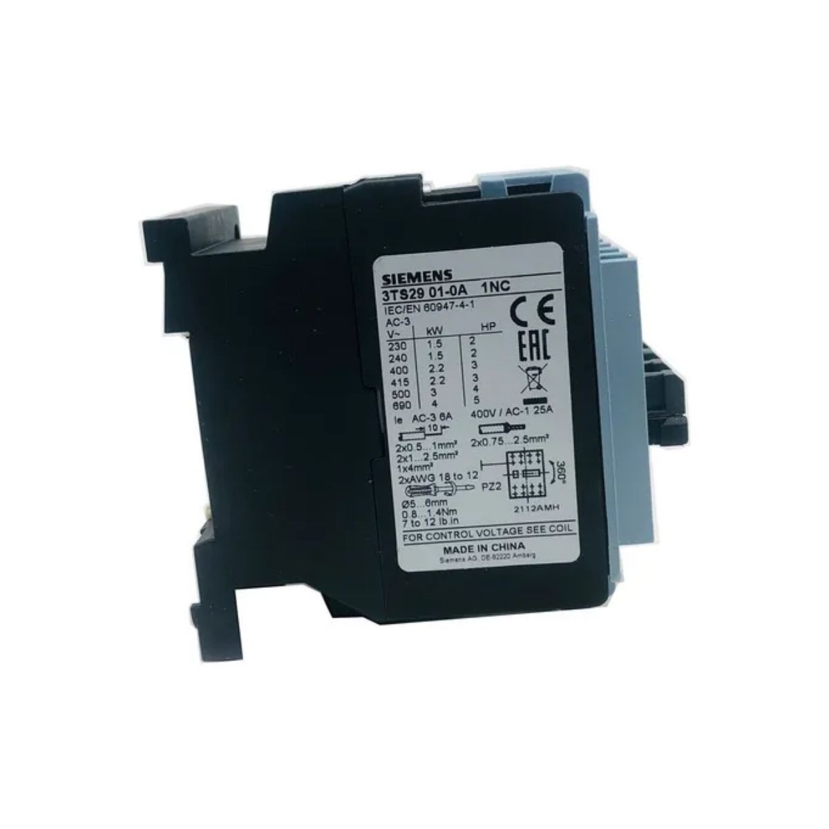 Contator Potência Tripolar 6A 24V 1Na 50/60Hz - Siemens