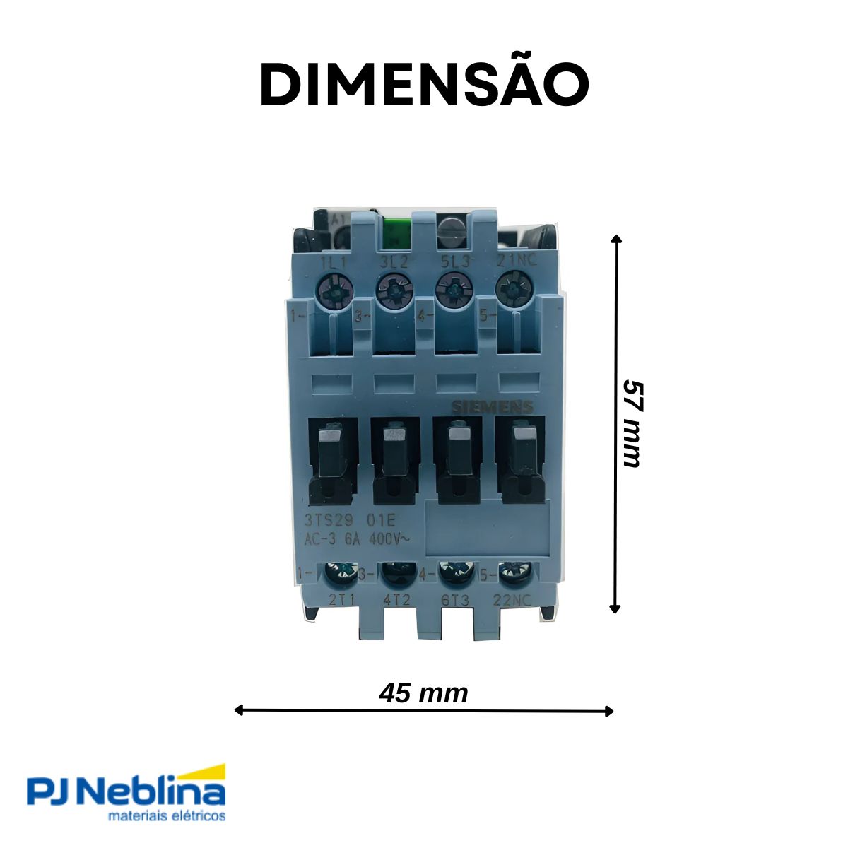 Contator Potência Tripolar 6A 24V 1Na 50/60Hz - Siemens