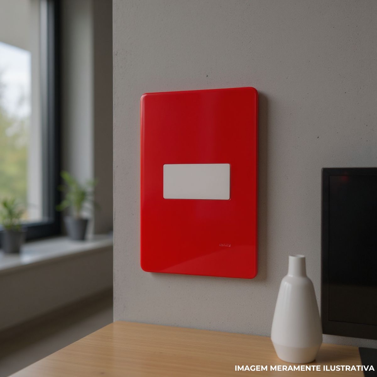 Placa Acabamento 4X2 1 Posto Horizontal Cereja Unno Life - Abb