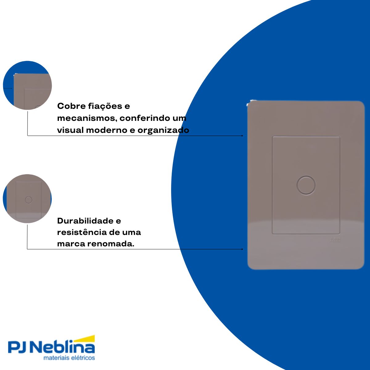 Placa Acabamento 4X2 Cega Chocolate Unno Life - Abb