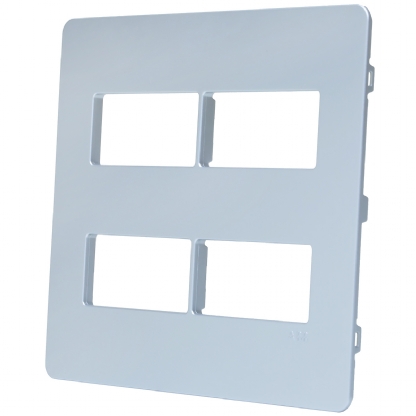 Placa Acabamento 4 Postos 4X4 Unno Life Prata - ABB