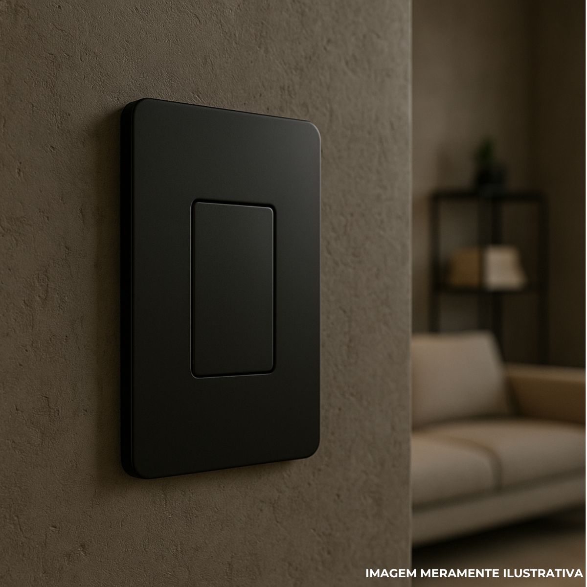 Placa Acabamento 4X2 1 Posto Vertical Preto Unno Life - Abb