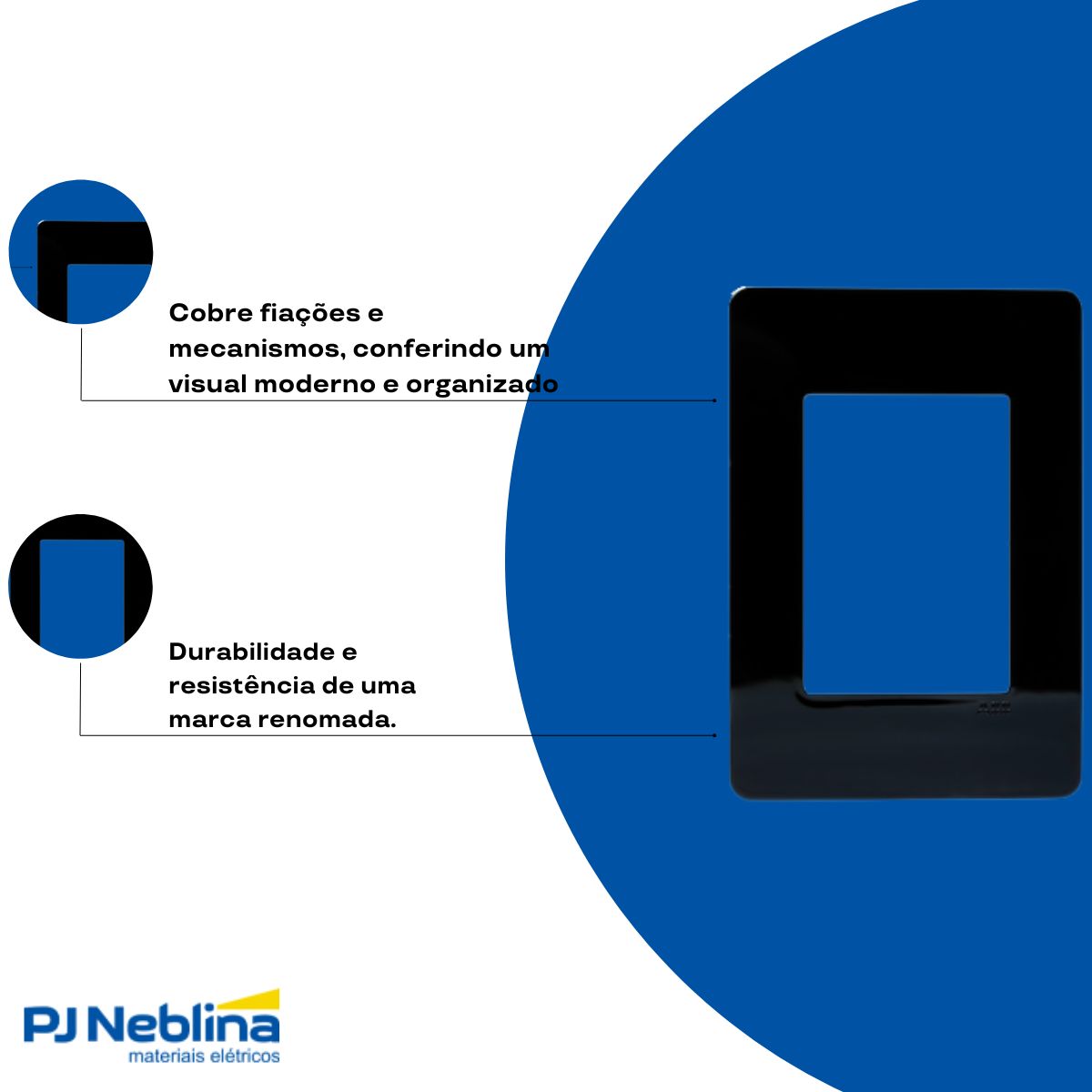 Placa Acabamento 4X2 3 Postos Preto Unno Life - Abb