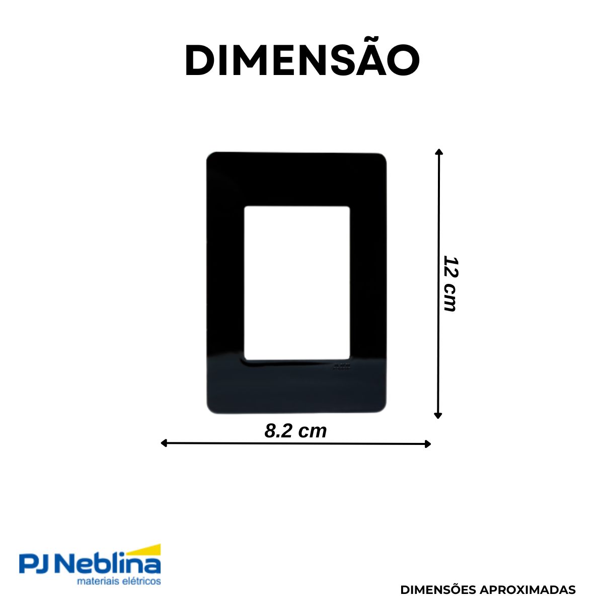 Placa Acabamento 4X2 3 Postos Preto Unno Life - Abb