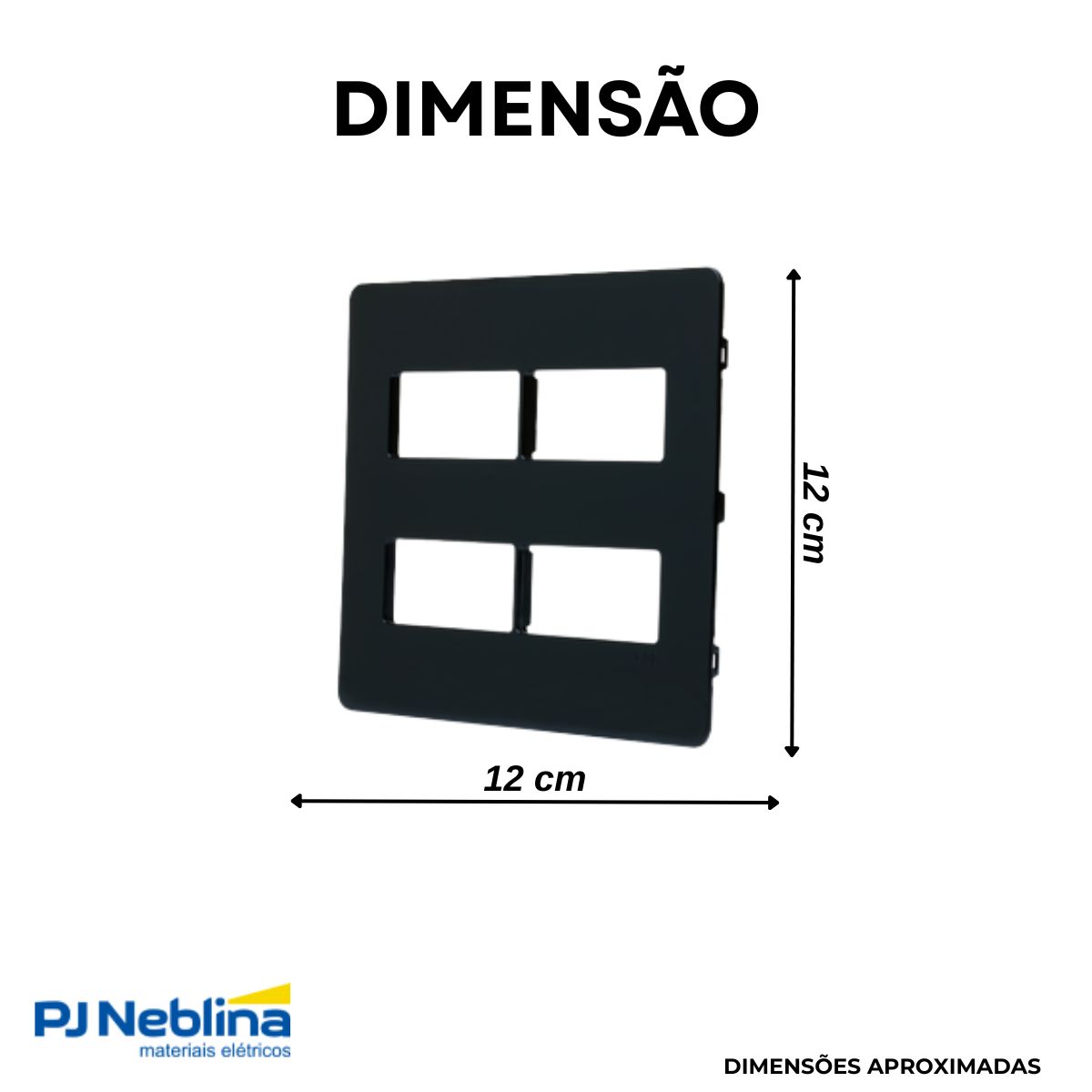 Placa Acabamento 4X4 (4 Mod) 2+2 Postos Sep Pt Unno Life - Abb