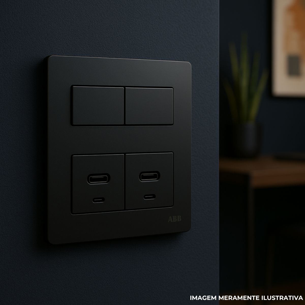 Placa Acabamento 4X4 (4 Mod) 2+2 Postos Sep Pt Unno Life - Abb