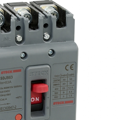 Disjuntor Caixa Moldada Tripolar 63A 30Ka 400/415V SDJS63 - Steck