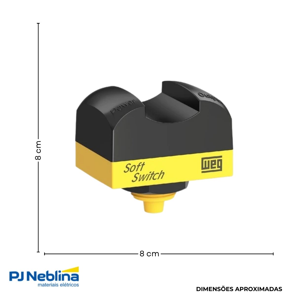 Botoeira Comando Eletrônica Montada 22 mm 1 Botão Comando Plástico Amarelo/Preto 1Na - Weg