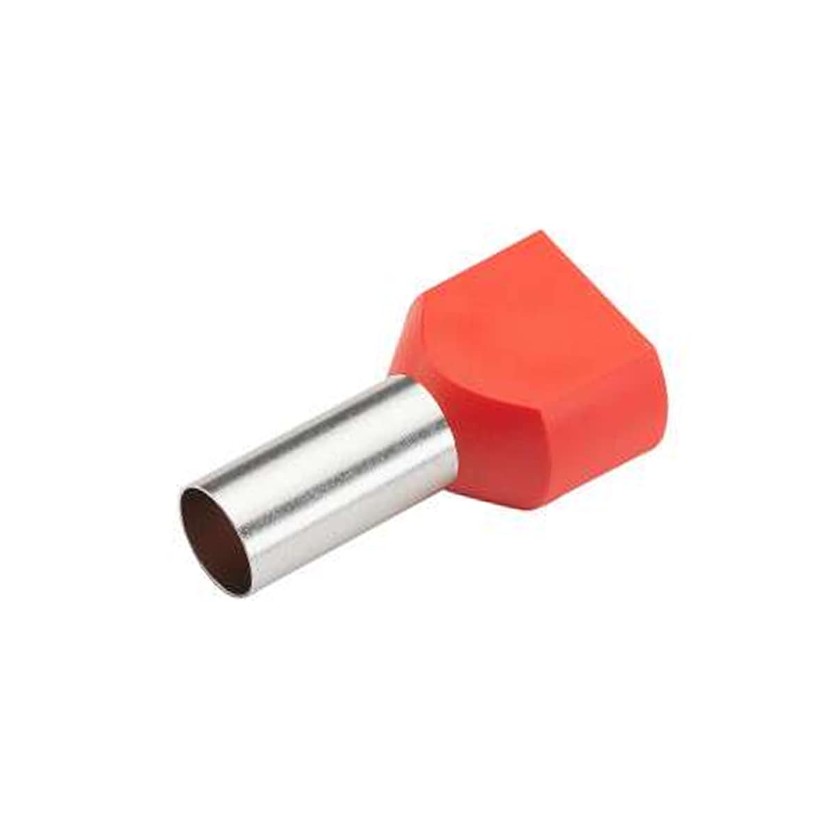 Terminal Tubular (Ilhós) Duplo 10Mm (8Awg) Pré-Isolado Vermelho Cobre Estanhado Axt