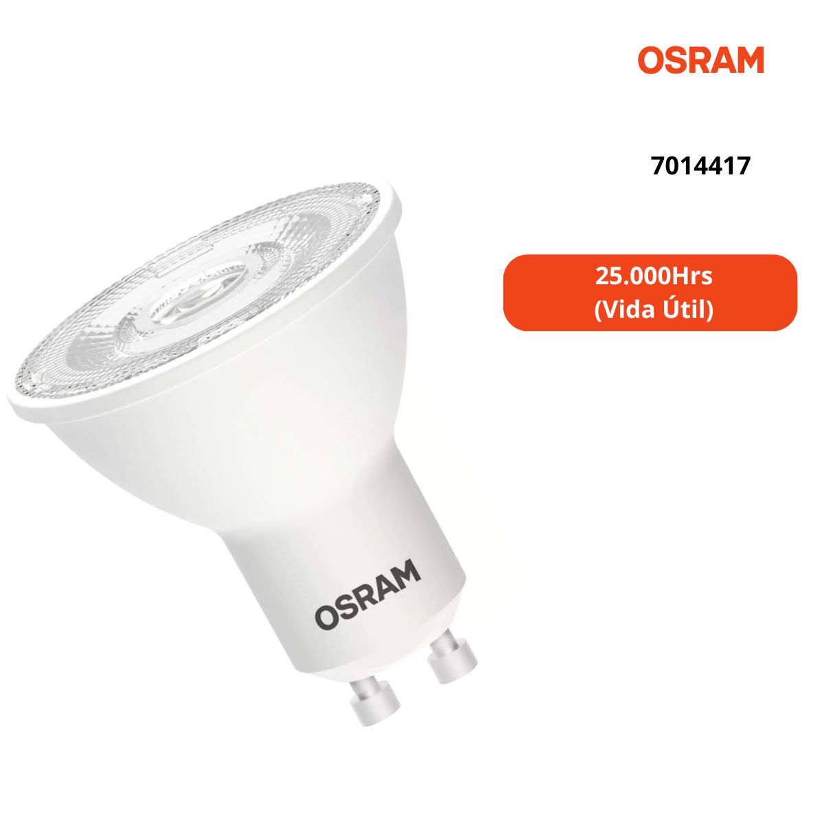Lâmpada Led Dicroica Mr16 4,8W Bivolt Gu10 6500K Luz Branca 350Lm 36G 7014417 - Osram