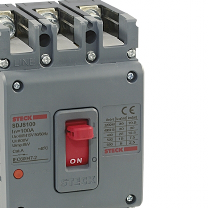 Disjuntor Caixa Moldada Tripolar 100A 30Ka 400/415V SDJS100 - Steck
