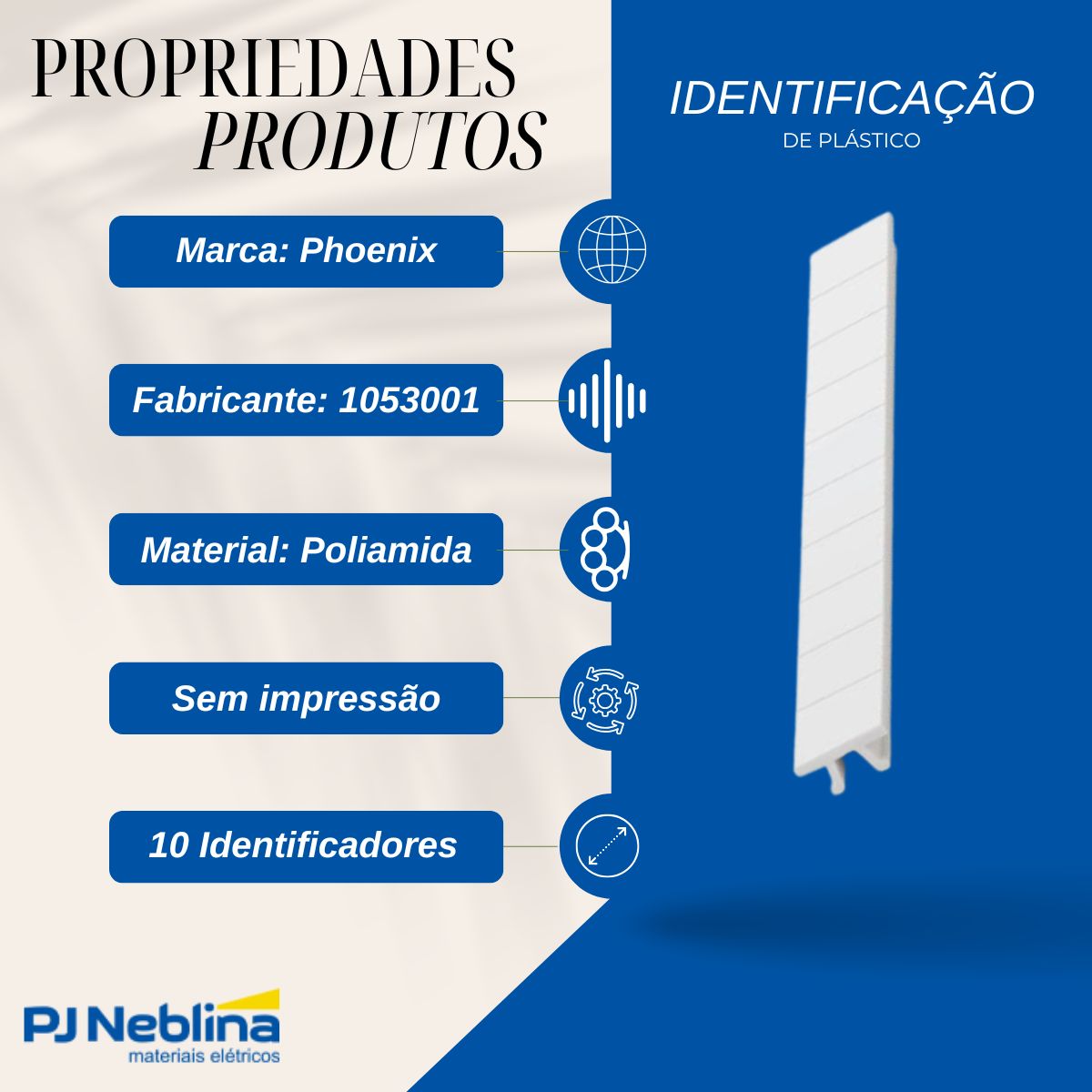 Identificação Plástico Zb10 Unbedruckt - Phoenix