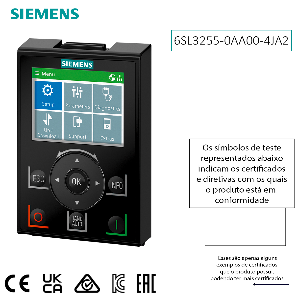 Painel Operação Iop-2 Para Sinamics G120 6SL32550AA004JA2 - Siemens