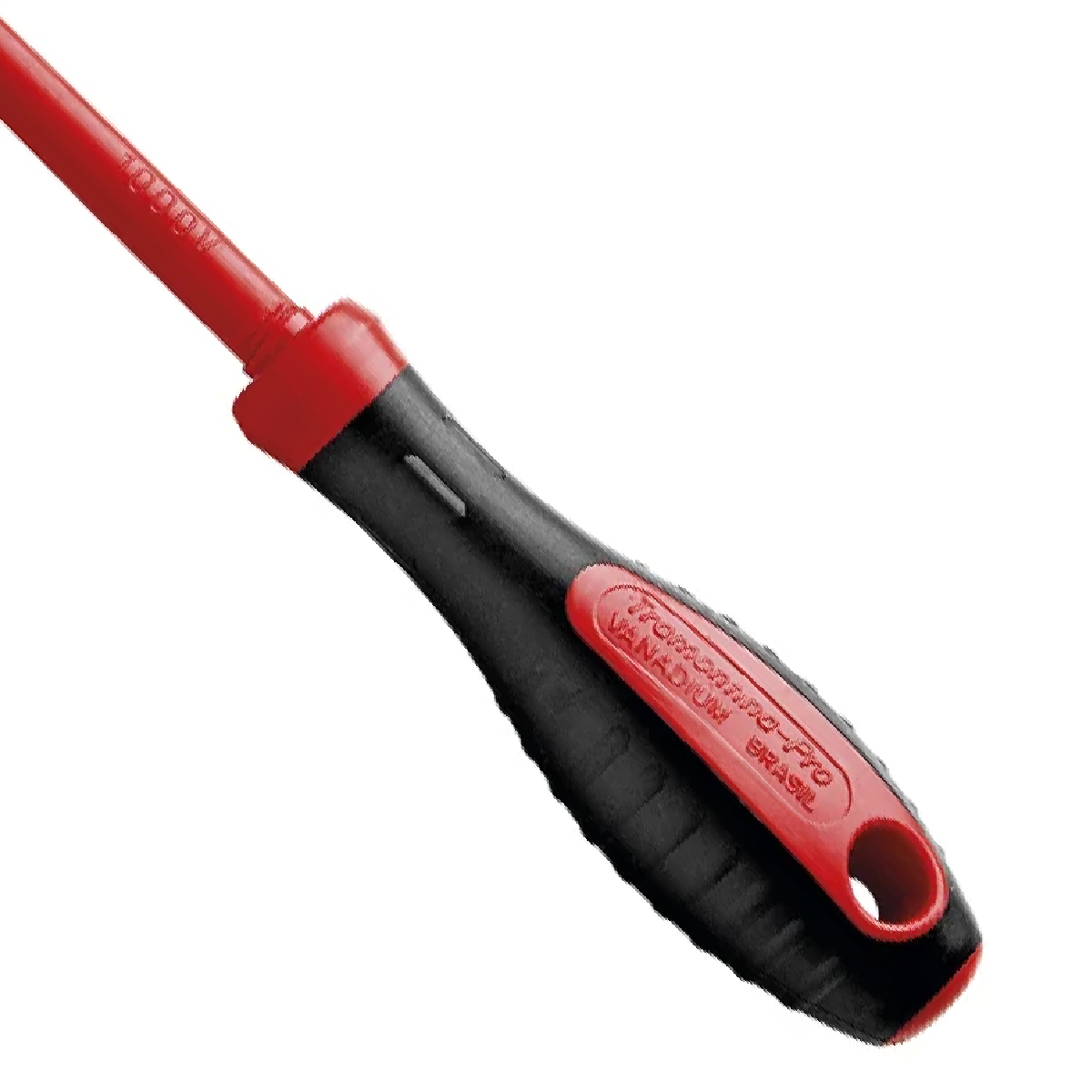 Chave Fenda Simples Isolada 1000V 1/4x8Pol 6x200Mm Cabo Dupla Injeção Preto/Vermelho - Tramontina