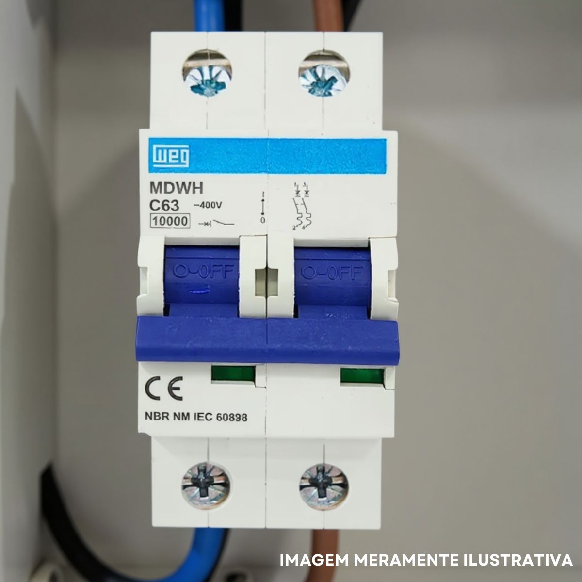 Disjuntor Mini Din Bipolar 63A Curva C 10Ka 230/400V - Weg