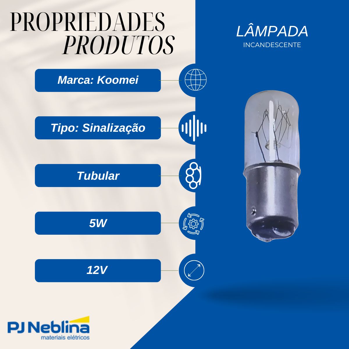 Lampada Incandescente Sinalizacao Tubular Clara 5w 12v Ba15d