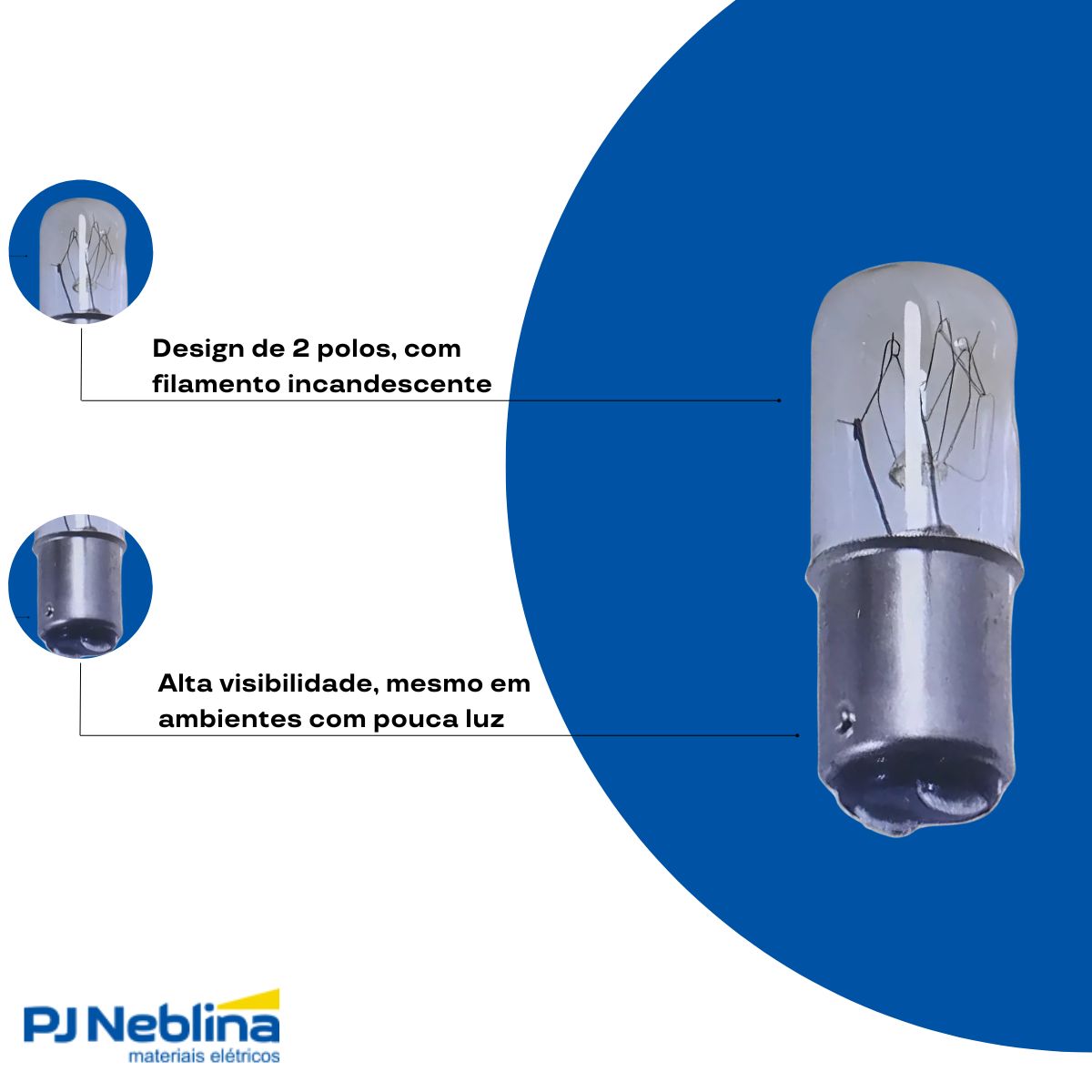 Lampada Incandescente Sinalizacao Tubular Clara 5w 12v Ba15d