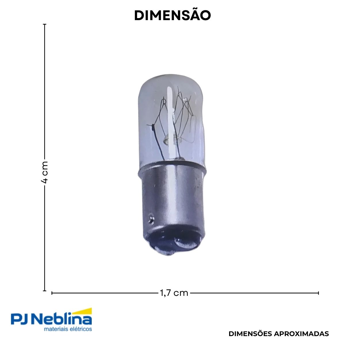 Lampada Incandescente Sinalizacao Tubular Clara 5w 12v Ba15d