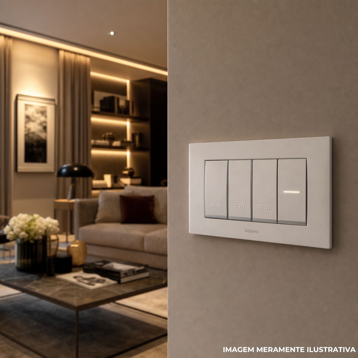 Modulo Interruptor Intermediário 1 Modulo 16A 250V Bc Axolute C/Luz - Bticino