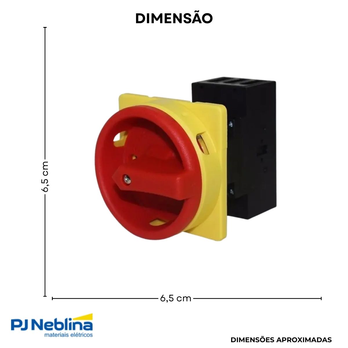 Chave Seccionadora Rotativa Sob Carga 3 Polos 32A Topo Manopla Vm/Am C/Trava Cadeado - Metaltex