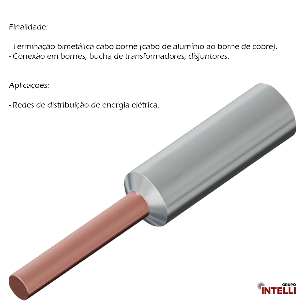 Terminal Borne Maciço Bimetálico 95Mm Furo 12,7Mm 71642 Intelli