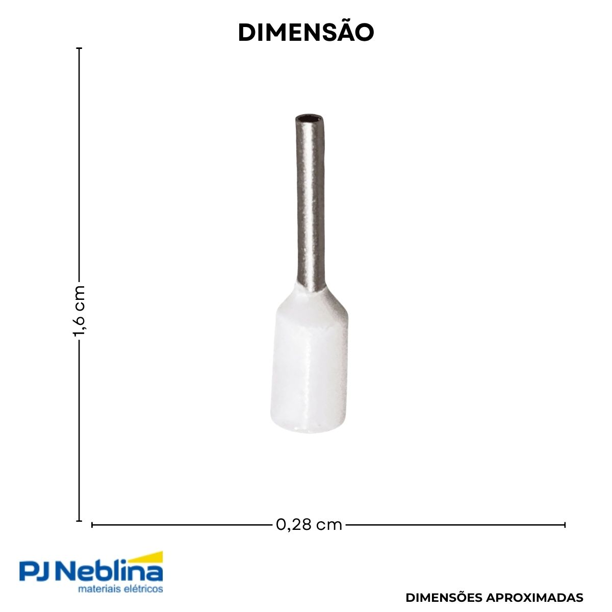 Terminal Tubular (Ilhos) 0,50Mm (20Awg) Pré-Isolado Branco - Intelli