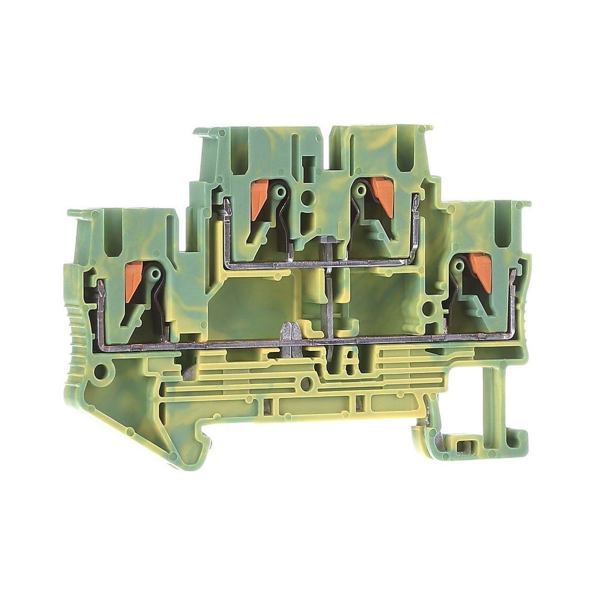 Conector Borne Passagem Terra 4 Conexões 2,50Mm Verde/Amarelo Poliamida - Phoenix