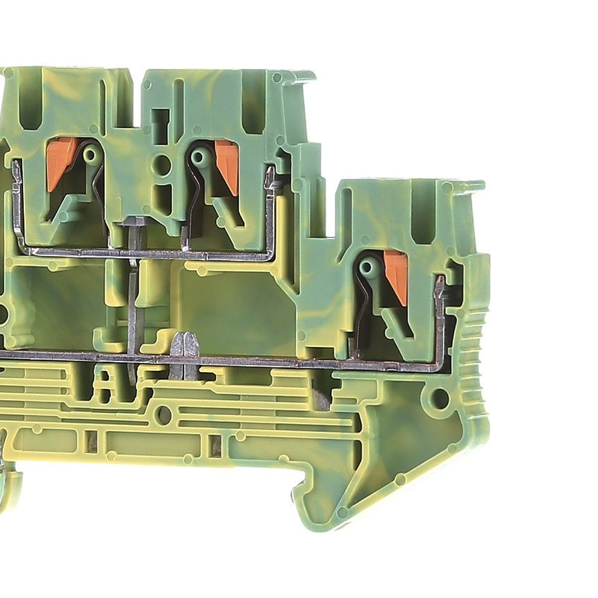 Conector Borne Passagem Terra 4 Conexões 2,50Mm Verde/Amarelo Poliamida - Phoenix