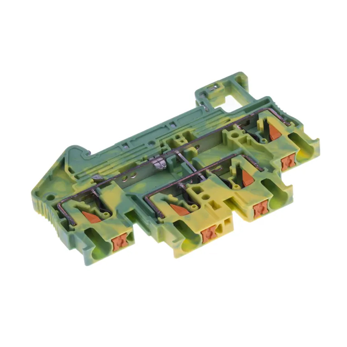 Conector Borne Passagem Terra 4 Conexões 2,50Mm Verde/Amarelo Poliamida - Phoenix