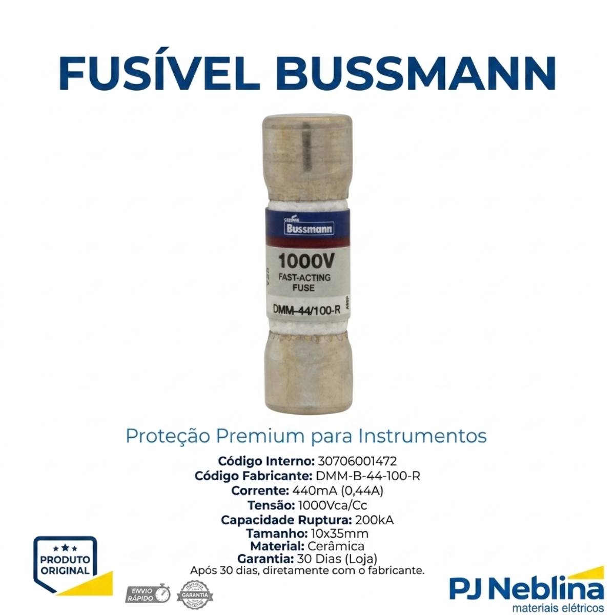 Fusivel Cartucho Rapido Am 440ma 1000vca/cc 200ka 10x35mm