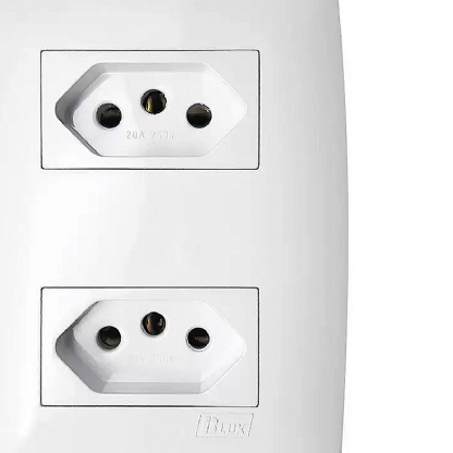Conjunto 2 Tomada Distanciados 20A 4X2 Home Branco - Blux