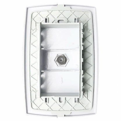 Conjunto 1 Tomada Antena TV Coaxial Horizontal 4X2 Home Branco - Blux