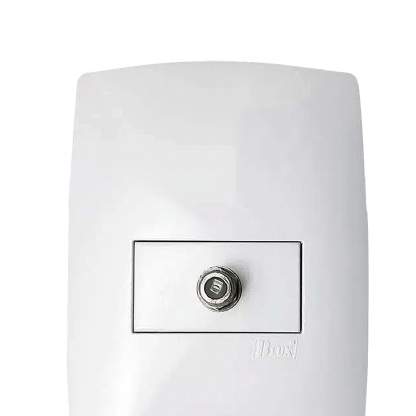 Conjunto 1 Tomada Antena TV Coaxial Horizontal 4X2 Home Branco - Blux
