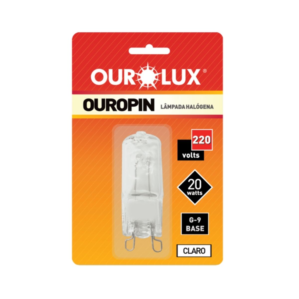 Lâmpada Halógena Bipino Clara 20W 220V G9 Luz Amarela - Ourolux