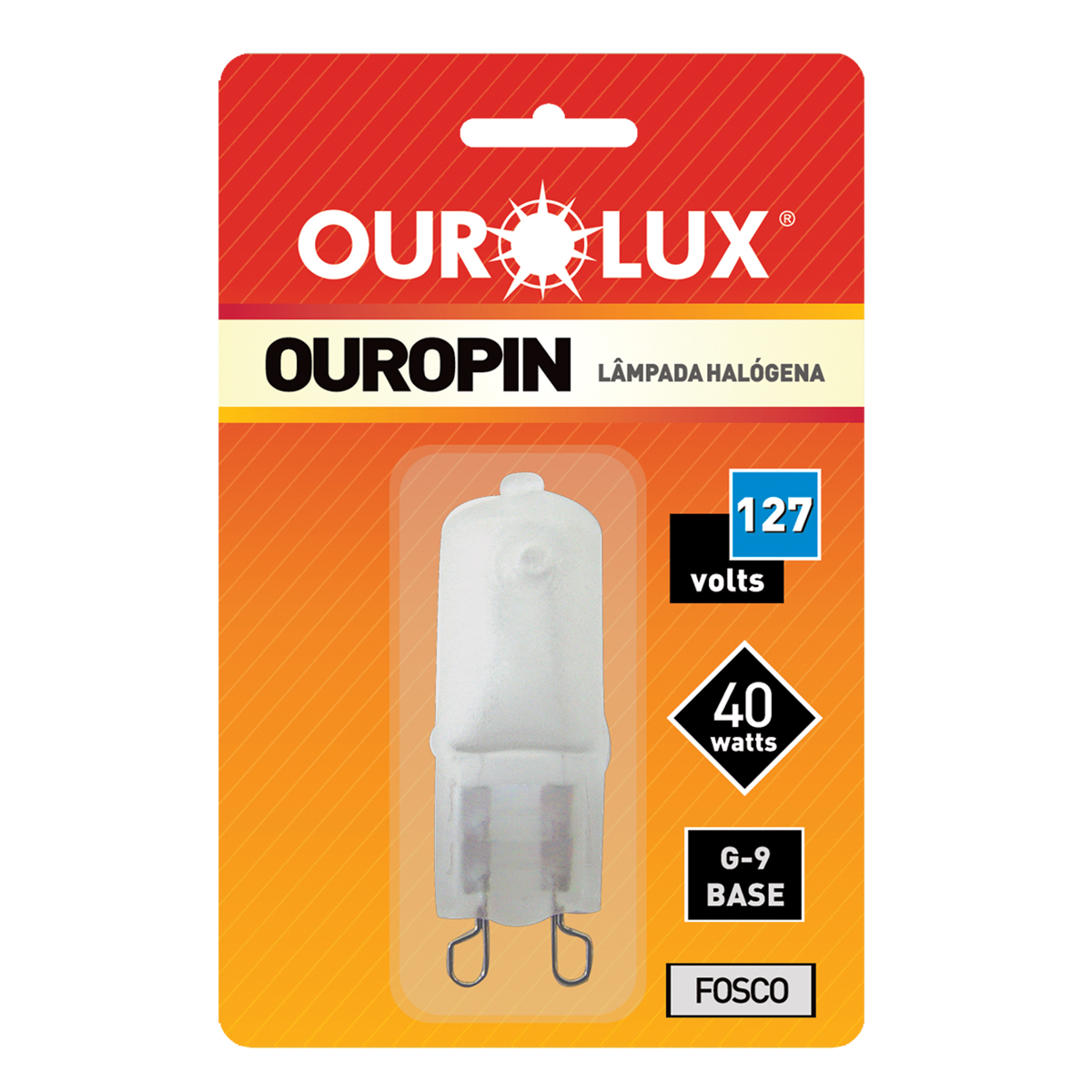 Lâmpada Halógena Bipino Fosca 40W 127V G9 Luz Amarela - Ourolux