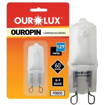 Lâmpada Halógena Bipino Fosca 60W 127V G9 Luz Amarela - Ourolux