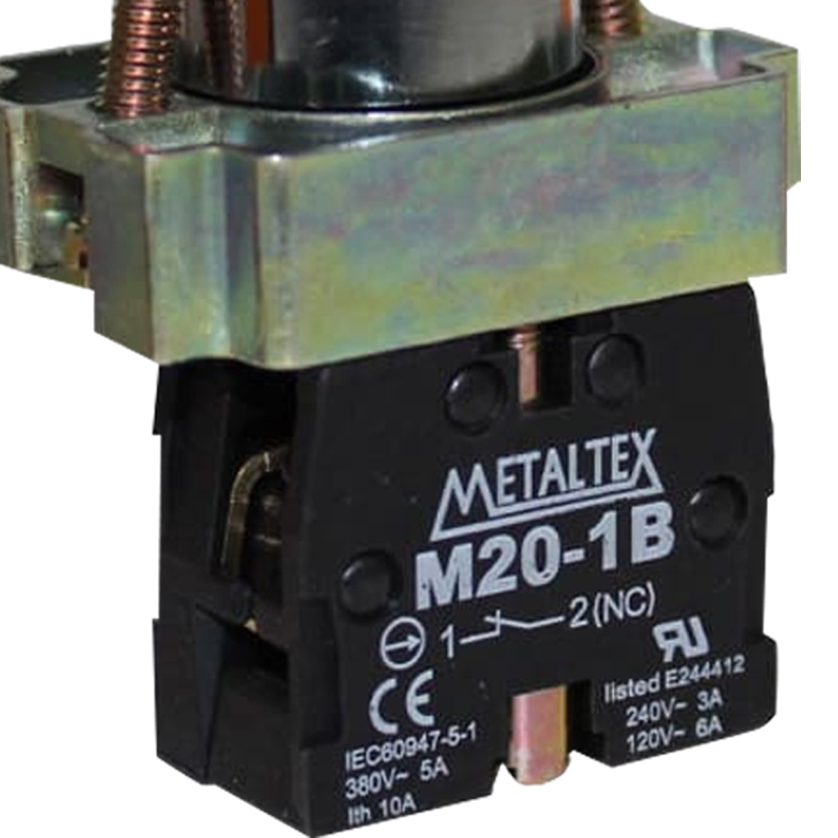 Botão Emergência Cogumelo Com Trava 22Mm 1Nf Metálico Vermelho Comando - Metaltex