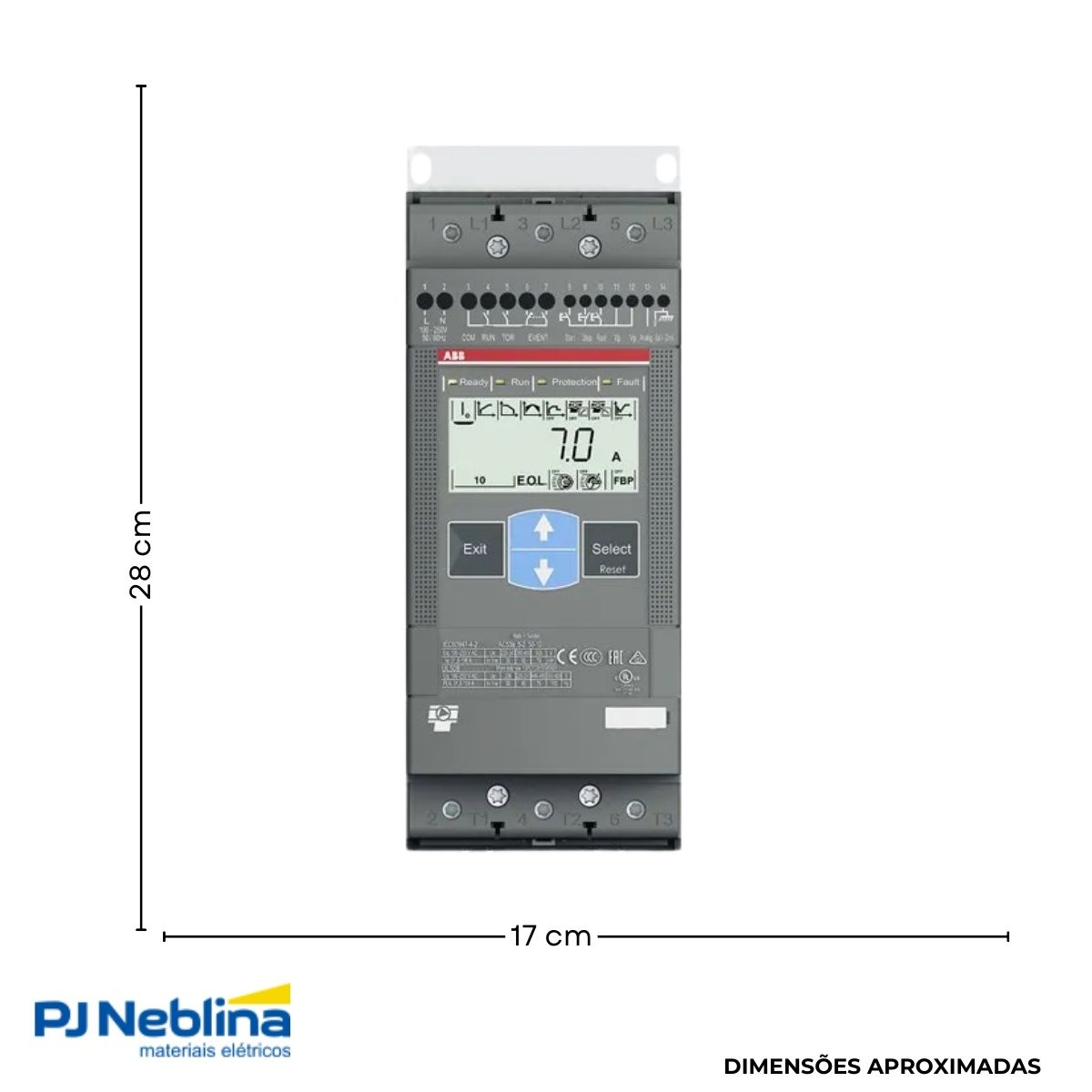 Chave Partida Softstarter Trifásico 106A 100-250V 75Kw Ip00 - Abb