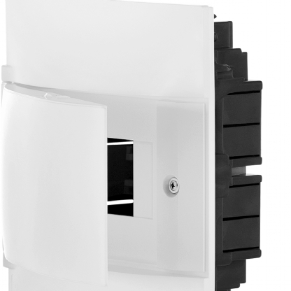 Quadro Distribuição Embutir Até 4 Disjuntores Din Practibox Com Porta Branco Sem Barramento - Cemar