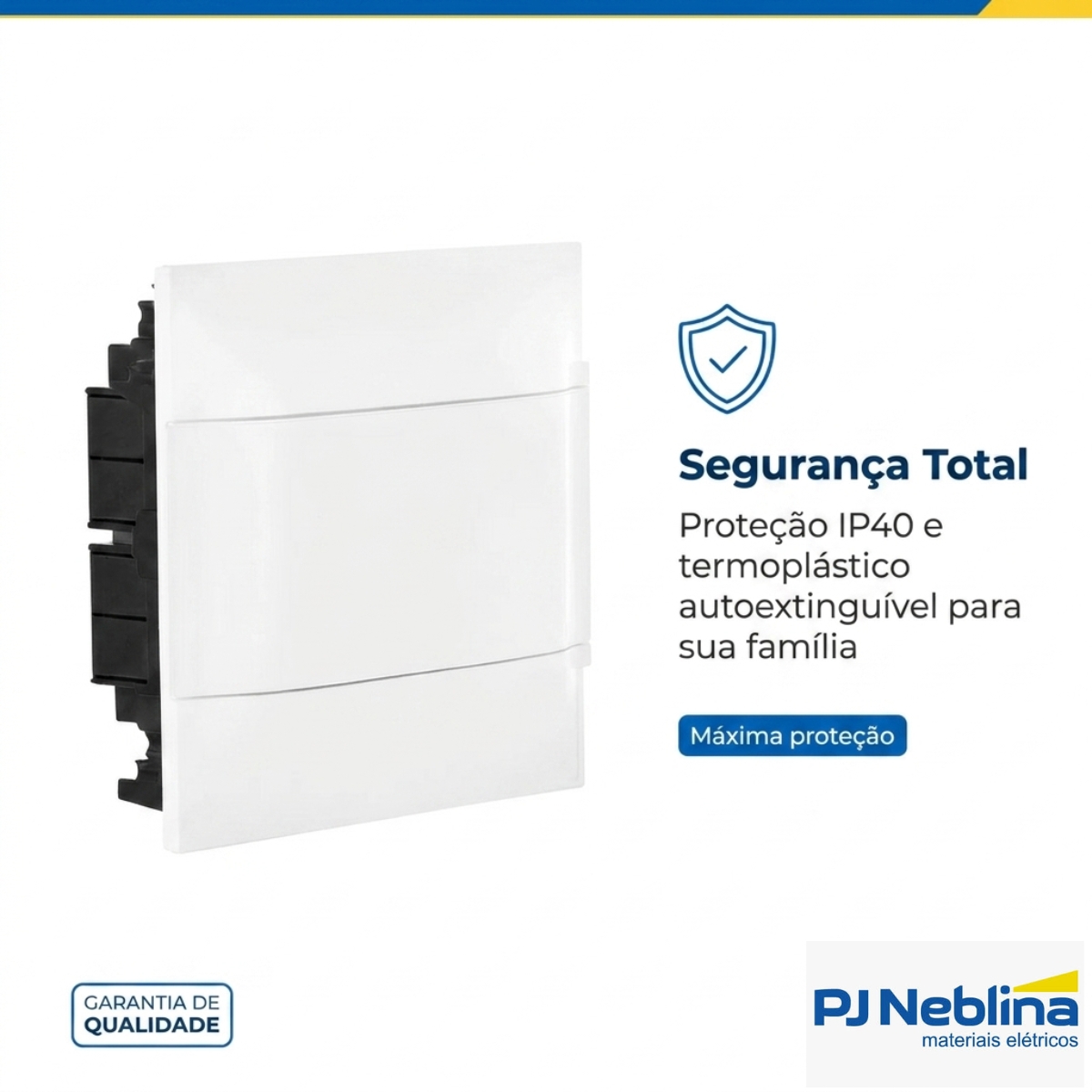 Quadro Distribuição Embutir 256X225X98Mm 8 Disjuntores Branco 134008 - Cemar