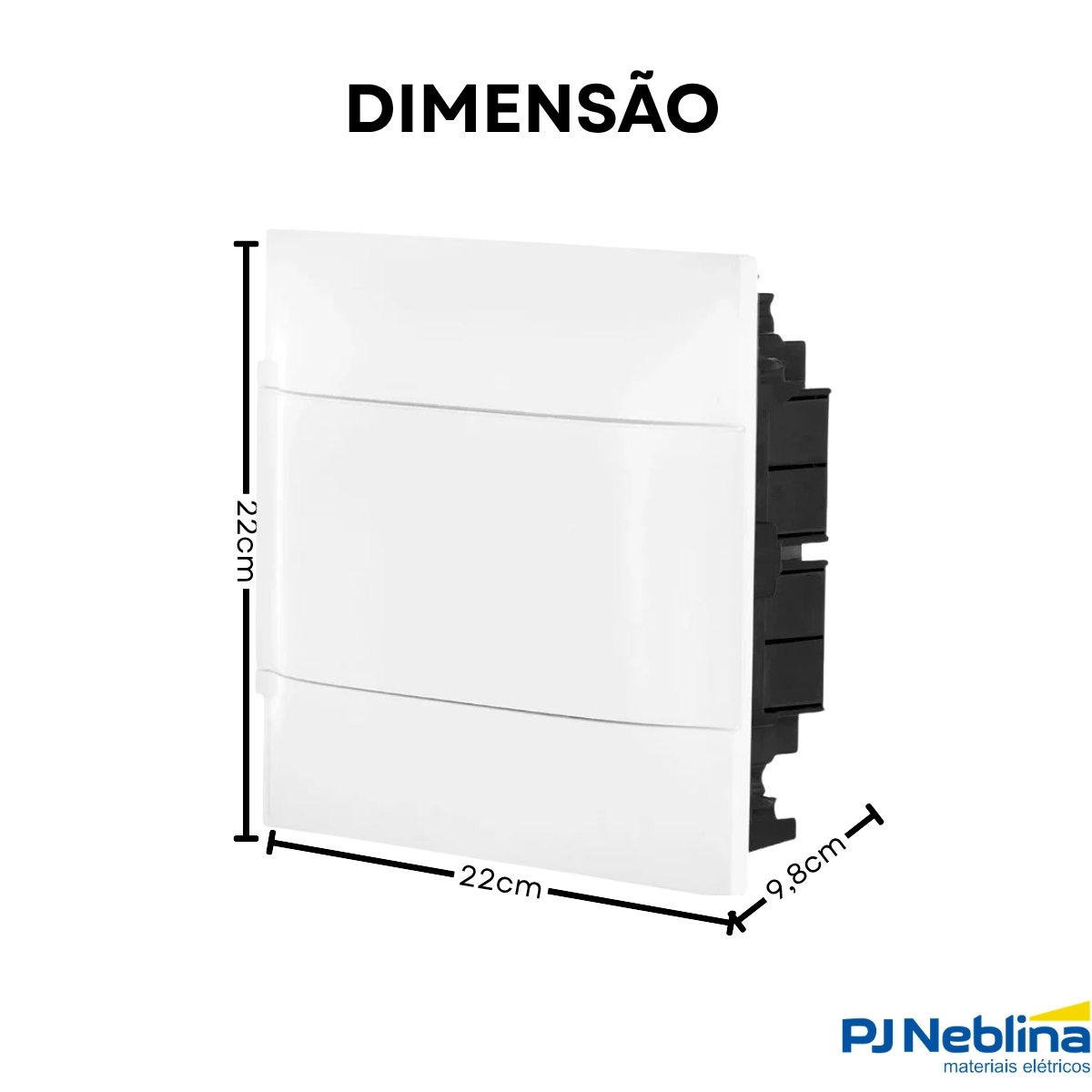 Quadro Distribuição Embutir 256X225X98Mm 8 Disjuntores Branco 134008 - Cemar